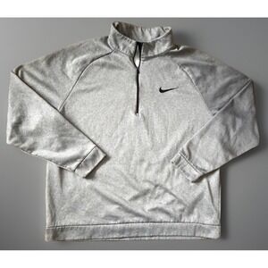 Nike Dri-fit Long Sleeve Quarter Zip Pullover Sweatshirt Logo Gray 3XL JBHS